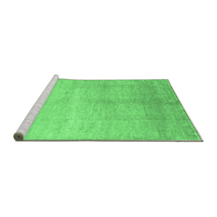 Sideview of Machine Washable Abstract Emerald Green Contemporary Area Rugs, wshcon1230emgrn