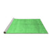 Sideview of Machine Washable Abstract Emerald Green Contemporary Area Rugs, wshcon1230emgrn