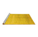 Sideview of Machine Washable Abstract Yellow Contemporary Rug, wshcon1230yw