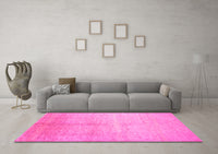 Machine Washable Abstract Pink Contemporary Rug, wshcon1230pnk