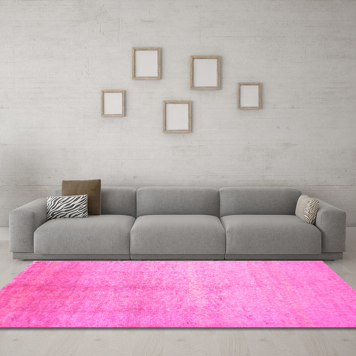 Machine Washable Abstract Pink Contemporary Rug in a Living Room, wshcon1230pnk