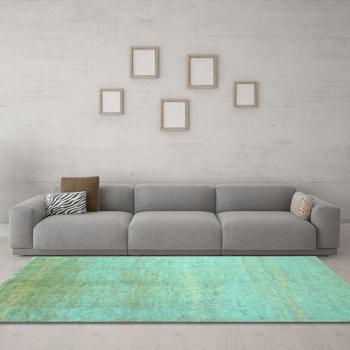 Machine Washable Abstract Light Blue Contemporary Rug in a Living Room, wshcon1230lblu