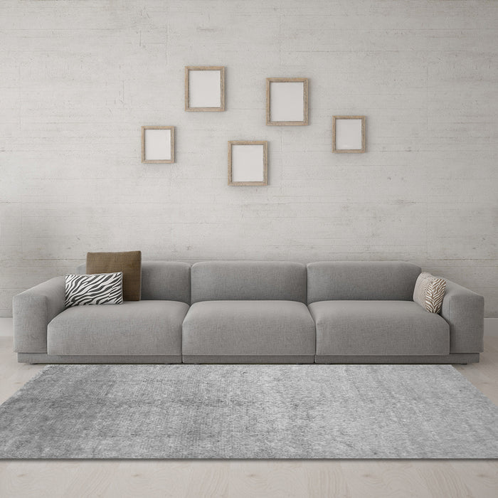 Machine Washable Abstract Gray Contemporary Rug in a Living Room,, wshcon1230gry