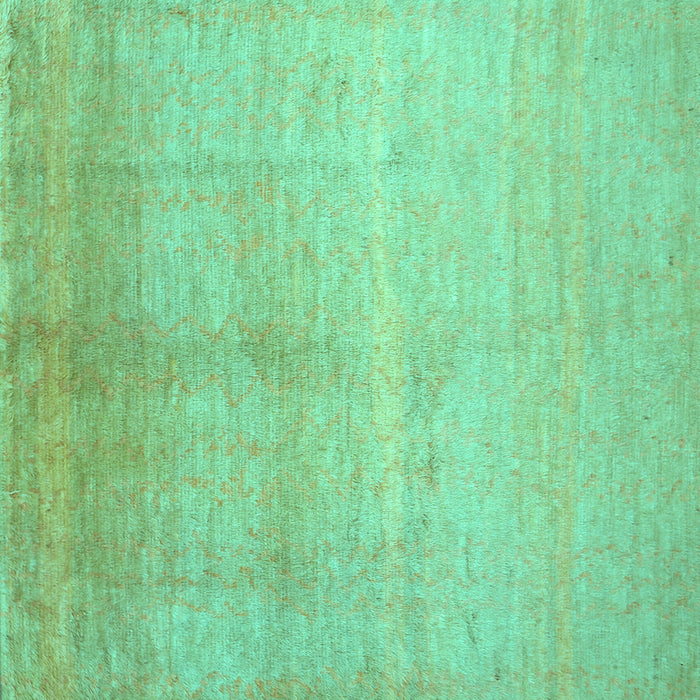 Square Machine Washable Abstract Turquoise Contemporary Area Rugs, wshcon1230turq