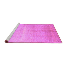 Sideview of Machine Washable Abstract Purple Contemporary Area Rugs, wshcon1230pur