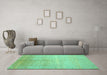 Machine Washable Abstract Turquoise Contemporary Area Rugs in a Living Room,, wshcon1230turq