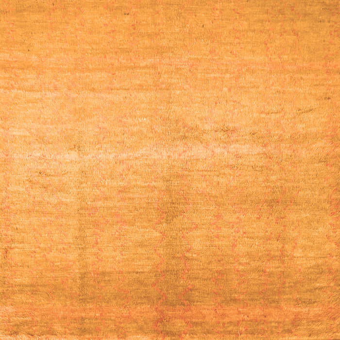 Round Machine Washable Abstract Orange Contemporary Area Rugs, wshcon1230org