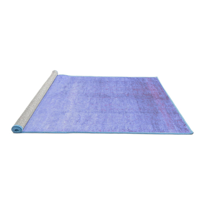 Sideview of Machine Washable Abstract Blue Contemporary Rug, wshcon1230blu