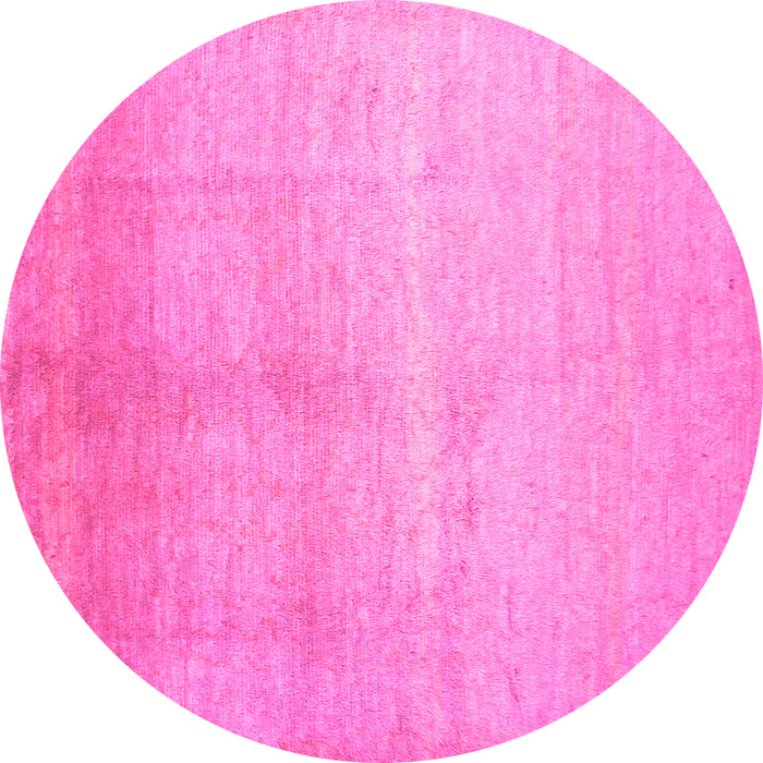 Round Abstract Pink Contemporary Rug, con1230pnk
