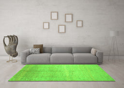 Machine Washable Abstract Green Contemporary Area Rugs in a Living Room,, wshcon1230grn