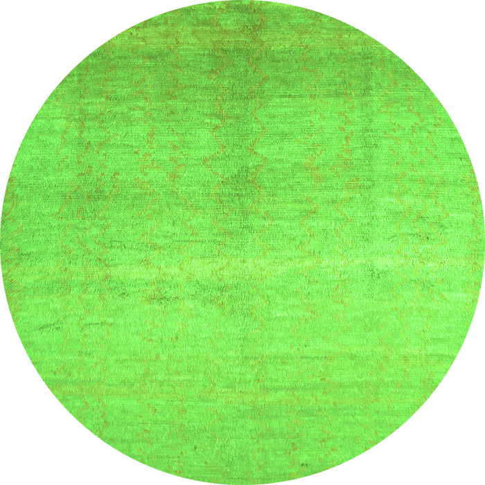 Square Abstract Green Contemporary Rug, con1230grn