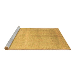 Sideview of Machine Washable Abstract Brown Contemporary Rug, wshcon1230brn