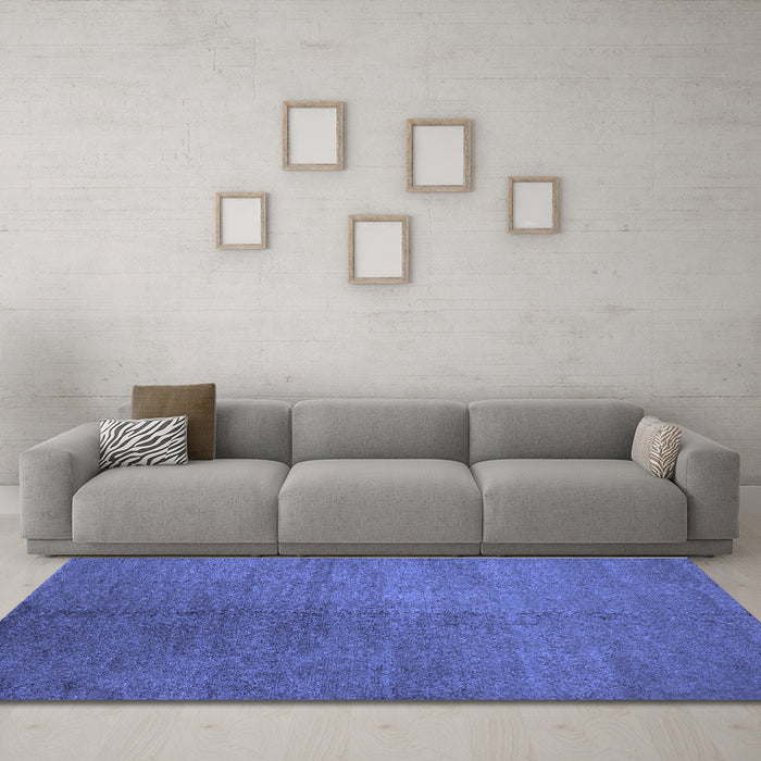 Machine Washable Abstract Blue Contemporary Rug in a Living Room, wshcon1231blu