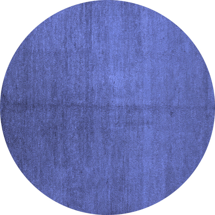 Round Machine Washable Abstract Blue Contemporary Rug, wshcon1231blu