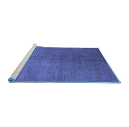 Sideview of Machine Washable Abstract Blue Contemporary Rug, wshcon1231blu