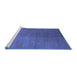 Sideview of Machine Washable Abstract Blue Contemporary Rug, wshcon1231blu