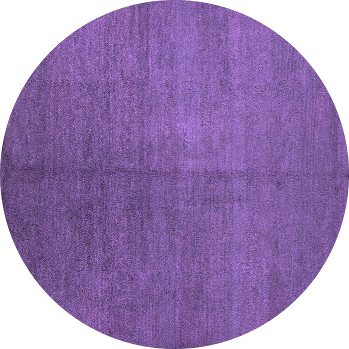 Round Machine Washable Abstract Purple Contemporary Area Rugs, wshcon1231pur