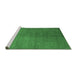 Sideview of Machine Washable Abstract Emerald Green Contemporary Area Rugs, wshcon1231emgrn