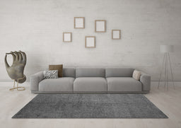 Machine Washable Abstract Gray Contemporary Rug in a Living Room,, wshcon1231gry