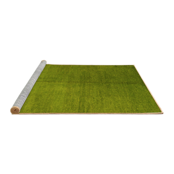 Sideview of Machine Washable Abstract Yellow Contemporary Rug, wshcon1231yw