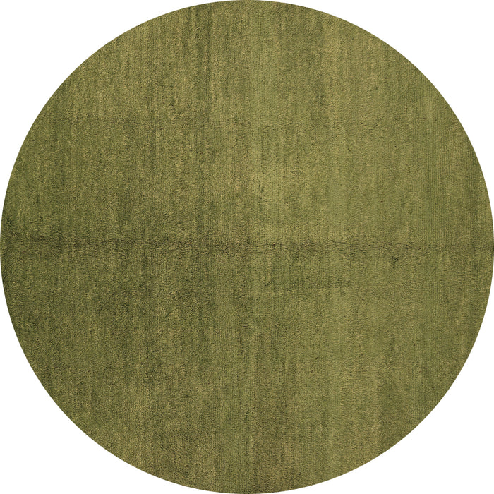 Round Abstract Brown Contemporary Rug, con1231brn