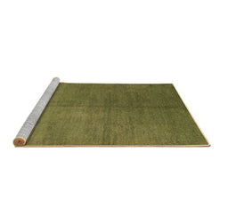 Sideview of Machine Washable Abstract Brown Contemporary Rug, wshcon1231brn
