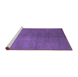 Sideview of Machine Washable Abstract Purple Contemporary Area Rugs, wshcon1231pur