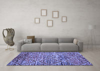 Machine Washable Abstract Blue Contemporary Rug, wshcon1232blu