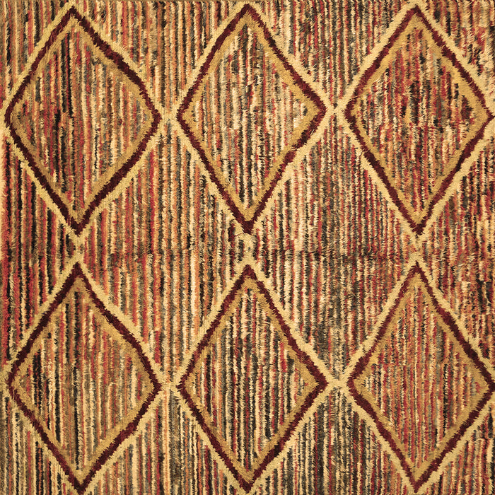 Square Machine Washable Abstract Brown Contemporary Rug, wshcon1232brn