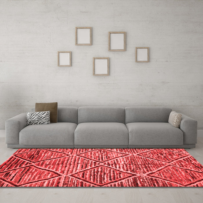 Contemporary Red Washable Rugs