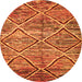 Square Abstract Orange Contemporary Rug, con1232org