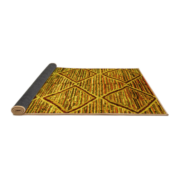 Sideview of Abstract Yellow Contemporary Rug, con1232yw