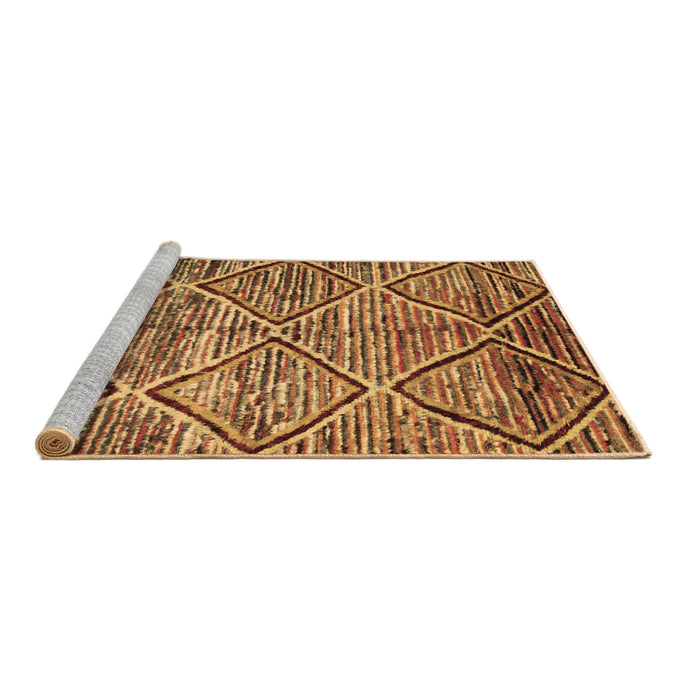 Sideview of Machine Washable Abstract Brown Contemporary Rug, wshcon1232brn
