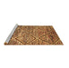 Sideview of Machine Washable Abstract Brown Contemporary Rug, wshcon1232brn