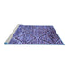 Sideview of Machine Washable Abstract Blue Contemporary Rug, wshcon1232blu