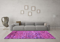 Machine Washable Abstract Purple Contemporary Rug, wshcon1232pur