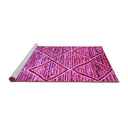 Sideview of Machine Washable Abstract Pink Contemporary Rug, wshcon1232pnk