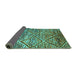 Sideview of Abstract Turquoise Contemporary Rug, con1232turq