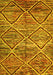 Machine Washable Abstract Yellow Contemporary Rug, wshcon1232yw