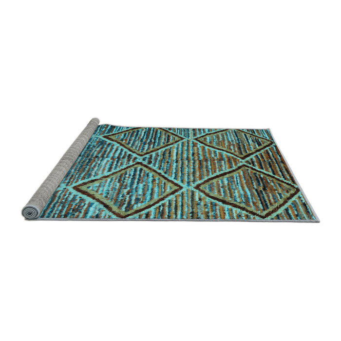 Sideview of Machine Washable Abstract Light Blue Contemporary Rug, wshcon1232lblu