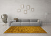 Machine Washable Abstract Yellow Contemporary Rug in a Living Room, wshcon1233yw