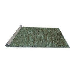 Sideview of Machine Washable Abstract Light Blue Contemporary Rug, wshcon1233lblu
