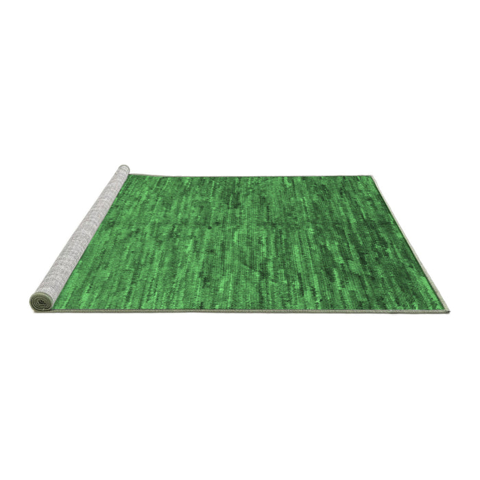 Sideview of Machine Washable Abstract Emerald Green Contemporary Area Rugs, wshcon1233emgrn