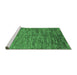 Sideview of Machine Washable Abstract Emerald Green Contemporary Area Rugs, wshcon1233emgrn