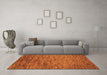 Machine Washable Abstract Orange Contemporary Area Rugs in a Living Room, wshcon1233org