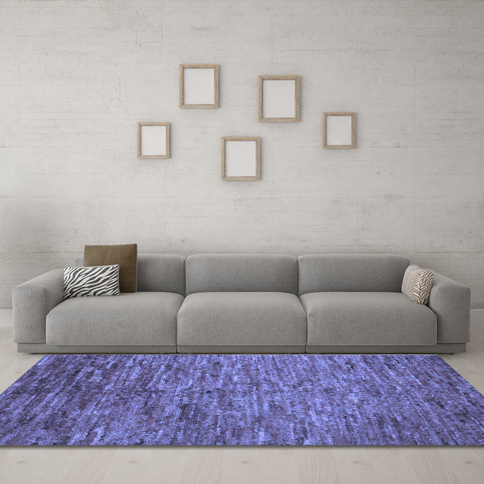 Machine Washable Abstract Blue Contemporary Rug in a Living Room, wshcon1233blu