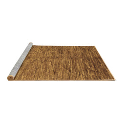Sideview of Machine Washable Abstract Brown Contemporary Rug, wshcon1233brn