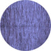 Round Abstract Blue Contemporary Rug, con1233blu