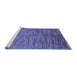 Sideview of Machine Washable Abstract Blue Contemporary Rug, wshcon1233blu