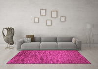 Machine Washable Abstract Pink Contemporary Rug, wshcon1233pnk